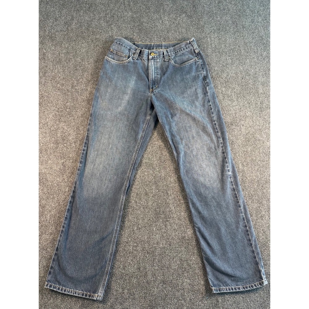 Carhartt Mens Relaxed Fit Straight Leg Denim Jeans Blue Size 34x34